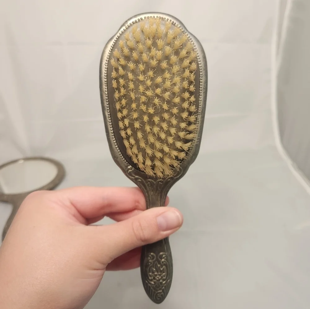 Vintage 3 Piece Sterling Silver Hand Held Mirror, Pocket Mirror and Hair…